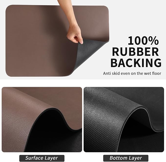 HotLive Coffee Mat - Absorbent Hide Stain Rubber Backed Dish Drying Mat for Kitchen Counter - Bar Mats for Countertops Accessories Fit Under Coffee Maker Espresso Machine - Image 6