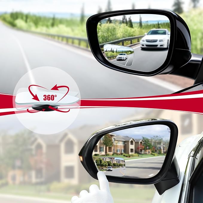LivTee Blind Spot Car Mirror, HD Glass Frameless Convex Side Mirror Blindspot, Wide Angle Rear View Mirrors for SUVs, Trucks and RVs - Car Accessories - Image 5