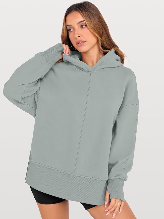 ANRABESS Womens Oversized Hoodies Long Sleeve Fleece Side Slit Hooded Sweatshirts Pullover 2026 Fall Outfits Y2K Clothes - Image 4
