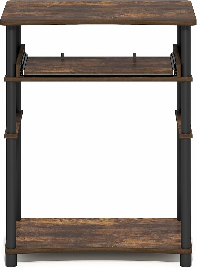 Furinno Home Desk, 23.6 Wide Gaming Desk with Keyboard Tray, Open Shelf Laptop Notebook Computer Desk, Office Desk for Home Office, Study Room, Dorm, Bedroom, Amber Pine - Image 8