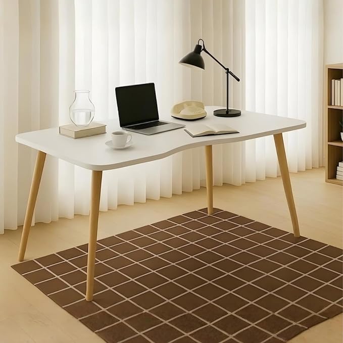 Modern White Wooden Computer Table, 40" L x 20" W x 30" H inches – Durable and Stylish Desk for Home Office, Bedroom, or Study by SRIAA