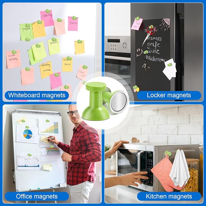 LOVIMAG Fridge Magnets 20Pcs, Magnet for Refrigerator Whiteboard, Green | Small Strong Neodymium Metal Cute Push Pin for Classroom, Kitchen, Accessories Decorative, Office, Calendar - Image 6