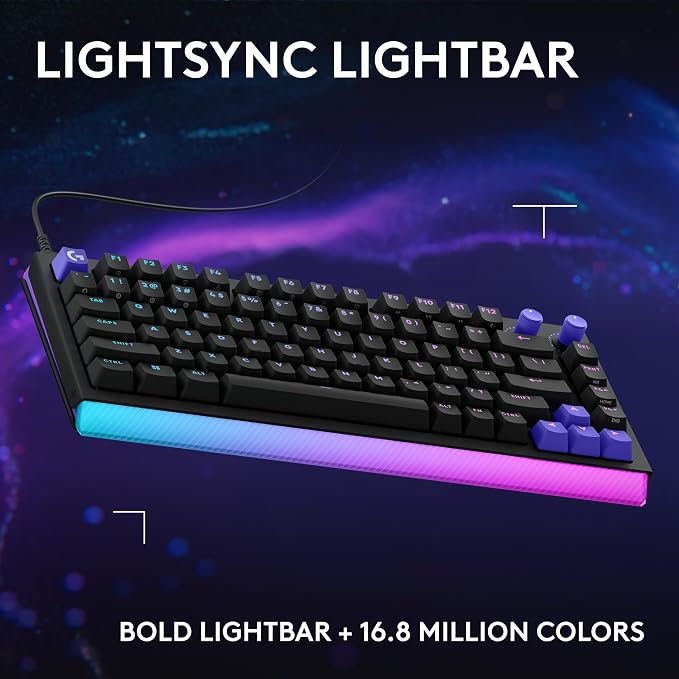 Logitech G512 X 75 TMR + Tactile Switch Mechanical Gaming Keyboard - Black | Hot-Swappable 9x TMR Rapid Trigger + Tactile Mechanical Switches, Gasket, PBT Keycaps, <8K, LIGHTSYNC RGB, for PC & Mac - Image 8