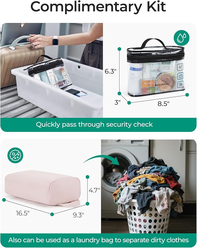 BAGSMART Duffle Bag for Travel, Gym Bag for Women, Weekender Carry on Bag | PVC Wet Pocket, Airline Approved Personal Carry-on Size, Fits Under-seat, One Bag for Gym, Travel, Hospital, Overnight - Image 6