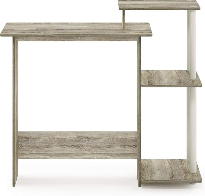 Furinno EFFICIENT Desk, 28.6" Wide Gaming Desk with 3 Open Side Shelves, Laptop Notebook Computer Desk, Office Desk for Home Office, Study Room, Dorm, Bedroom, Sonoma Oak - Image 6