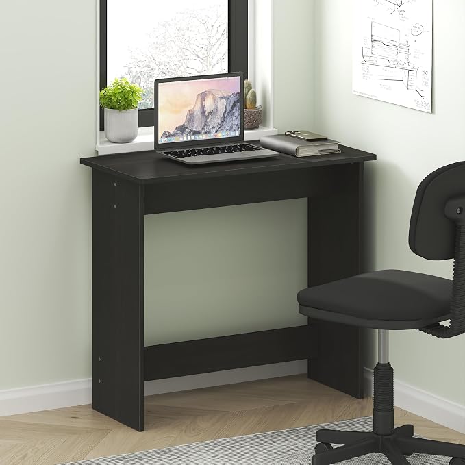 Furinno Simplistic 31-Inch Black Computer Desk, Small Office Desk, Rectangular Home Office Desk with Drawers, Gaming Desk for Home Office, Bedroom, Study Room, Black Espresso - Image 2