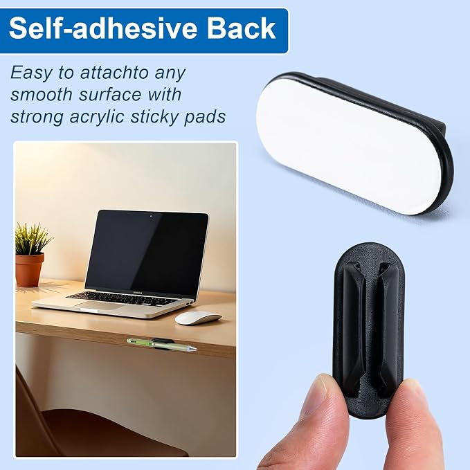 10 Pack Adhesive Pencil Holders for Desk,Silicone Flexible Pen Holder for Wall, Office, School,Home,Classroom Must Haves,Teacher Supplies Accessories,Desk Organizer,Small Gift Back to school - Image 4