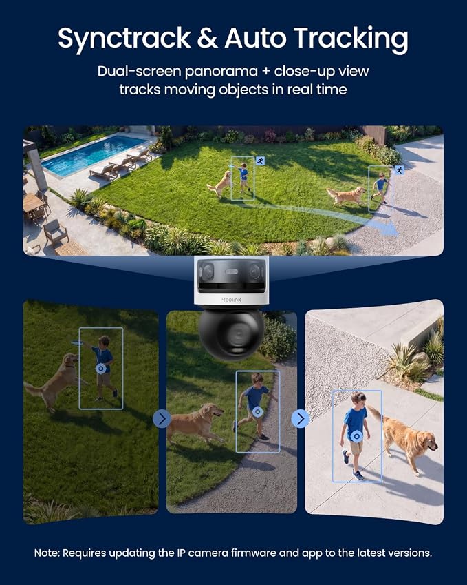 REOLINK OMVI 3i PoE Triple-Lens PoE Security Camera with Auto Tracking | 10MP 180° Panoramic & 4K PT, AI Video Search, 24/7 Recording, Perimeter Protection, Color & IR Night Vision, Smart Detection - Image 3