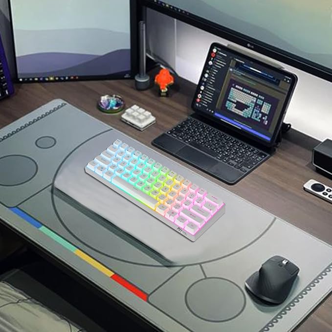 RK ROYAL KLUDGE RK61 Wired 60% Mechanical Gaming Keyboard Programmable QMK/VIA RGB Backlit 61 Keys Ultra-Compact Hot Swappable Brown Switch White - Image 9