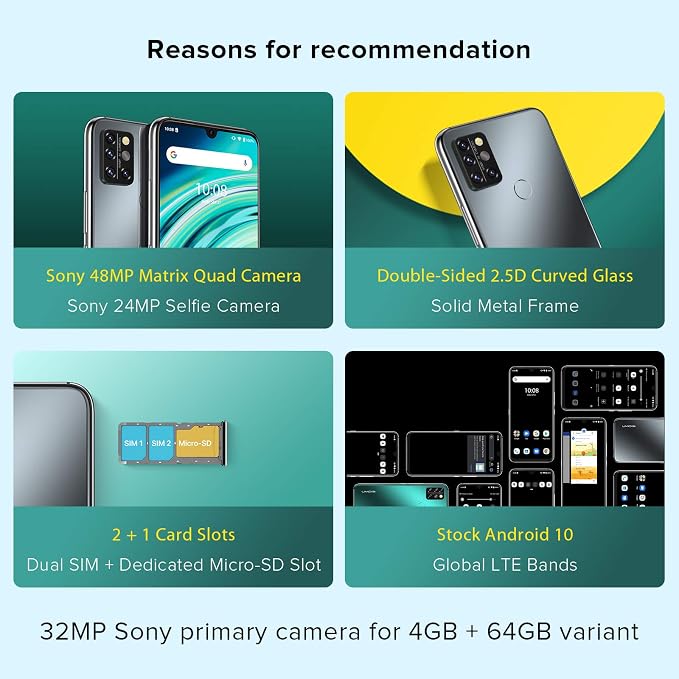 UMIDIGI A9 Pro Unlocked Cell Phones(4+64GB) 6.3" FHD+ Full Screen, 4150mAh High Capacity Battery Smartphone with AI Matrix Quad Camera, Dual SIM Phone - Image 5