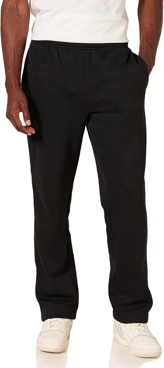 Amazon Essentials Men's Relaxed Straight Leg Fleece Open Bottom Sweatpant (Available in Big & Tall) by AmazonEssentials