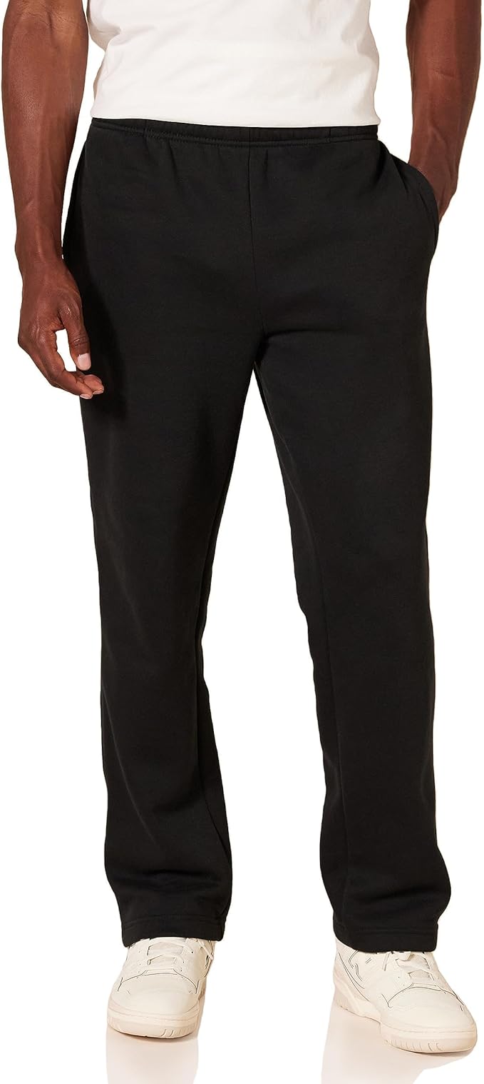 Amazon Essentials Men's Relaxed Straight Leg Fleece Open Bottom Sweatpant (Available in Big & Tall) by AmazonEssentials