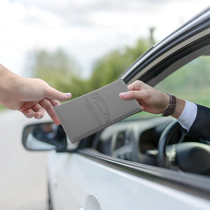 JUSTTOP 2Pack Car Registration and Insurance Holder,Car Document Holder for Cards License with Magnetic Shut,Vehicle Glove Box Car Organizer for Documents, Cards, License(Gray) - Image 6