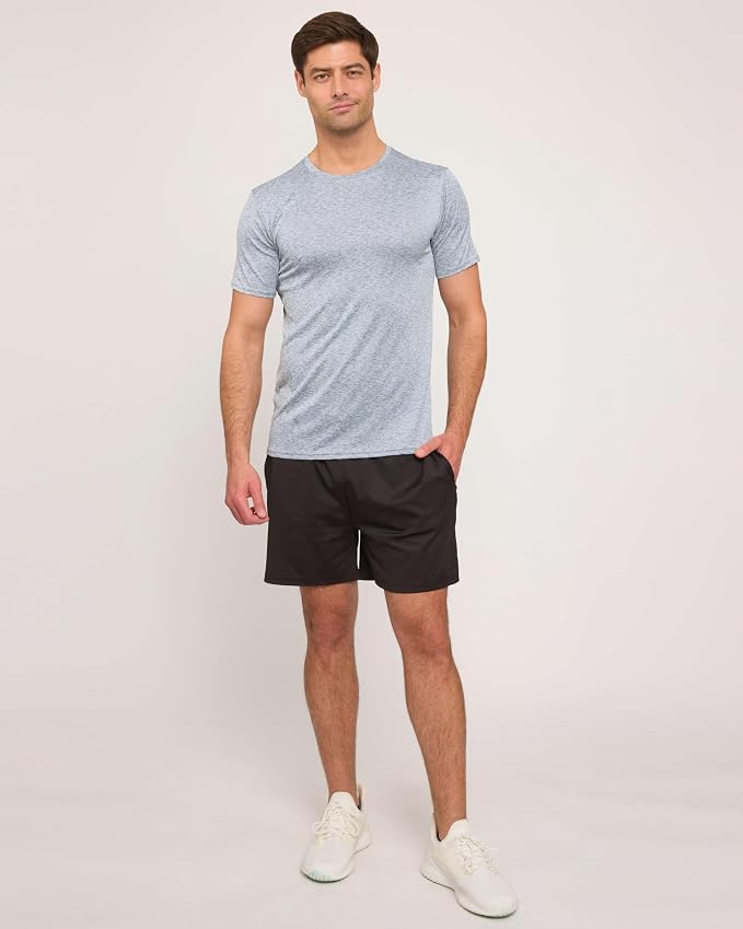 5 Pack Men's Dry Fit Short Sleeve T-Shirt Gym Workout Athletic Running Tee | Cooling, Moisture-Wicking, Crew Neck, Quick-Dry, Breathable, Active, Exercise, Fitness, Basketball, Cycling, Hiking, Tennis - Image 8