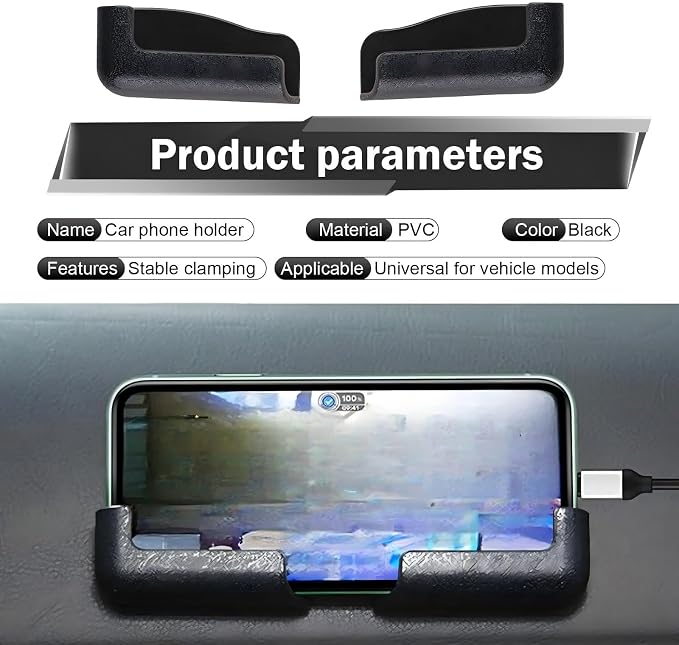 2 PCS Car Mobile Phone Brackets, Multifunctional Dashboard Phone Holder Mounted, Self Adhesive Adjustable Width Cellphone Bracket, Fit for All Phones, Back Seat, Wall, Home (Black) - Image 3