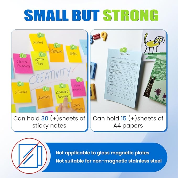 LOVIMAG Fridge Magnets 20Pcs, Magnet for Refrigerator Whiteboard, Green | Small Strong Neodymium Metal Cute Push Pin for Classroom, Kitchen, Accessories Decorative, Office, Calendar - Image 4