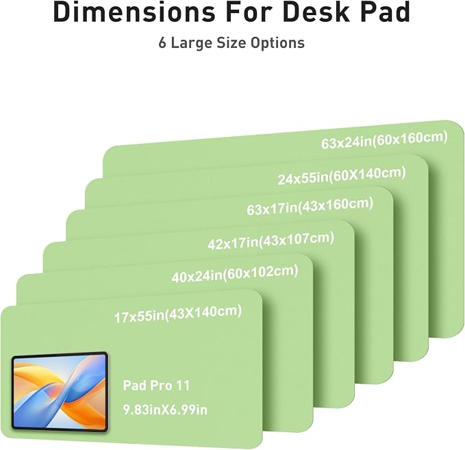 Aothia Faux Leather Desk Mat - Large Mouse Pad, Non-Slip PU Leather Blotter, Waterproof Writing Surface for Office and Home (Foam Green, 40" x 24") - Image 5
