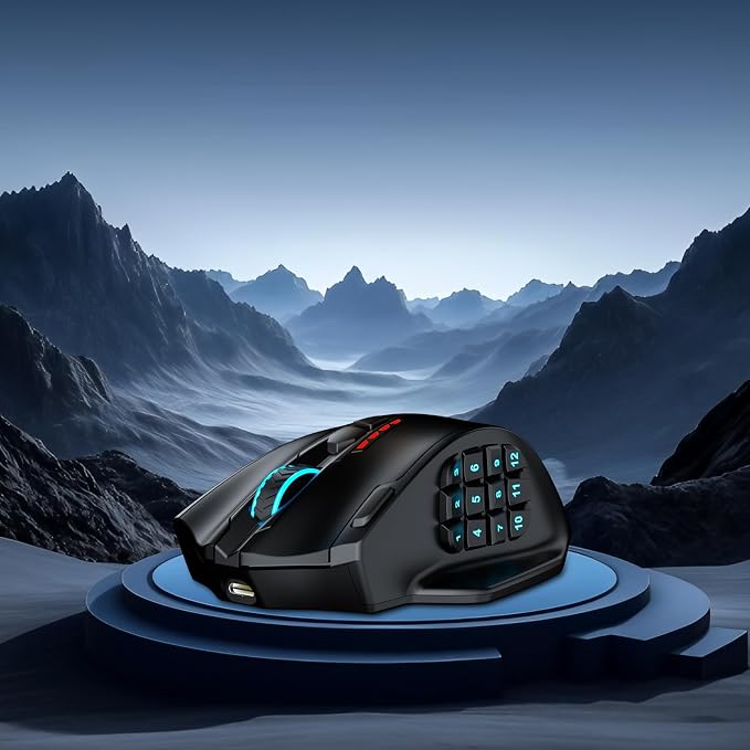 Redragon M913 MAX Wireless MMO Gaming Mouse 26000 DPI Remapping Keys | Cable-Free 0 Delay, Smooth Precise Tracking, Redefine Keybinding Macro, Vibing Backlight, Ergonomic Grip Body Comfort - Image 9