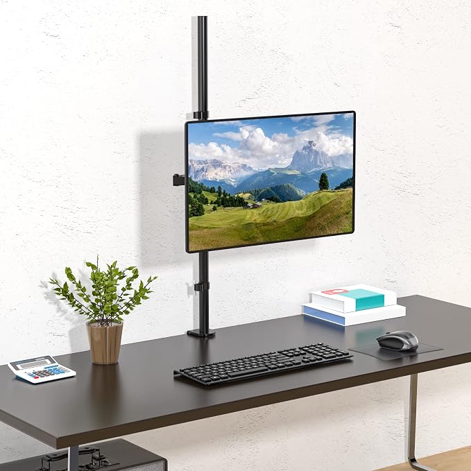 WALI Single Monitor Stand Desk Mount, Tall Monitor Stand Fully Adjustable with 39” Height Pole, Articulating Arm for Computer Screen up to 38 inch, 22lbs (M001XXL), Black - Image 8