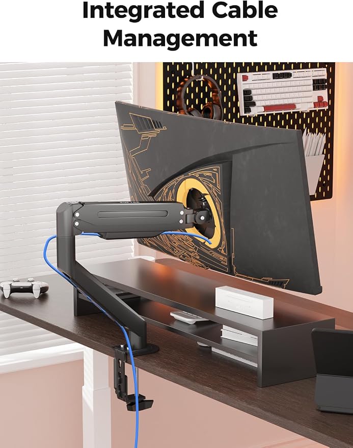 Suptek Single Monitor Mount,Adjustable Gas Spring Monitor Arm Desk Mount Stand Fits 17 20 22 23 24 26 27 32 33 35 36 inch,Holds up to 25 lbs, Black(MD9) - Image 6