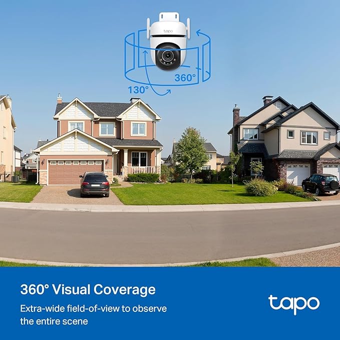 TP-Link Tapo 2K QHD Outdoor Pan/Tilt Wi-Fi Security Camera, 360° View, Motion Tracking, Color Night Vision, Free Person/Vehicle/Motion Detection, Cloud & SD Card Storage, 24/7 Recording, Tapo C520WS… - Image 4