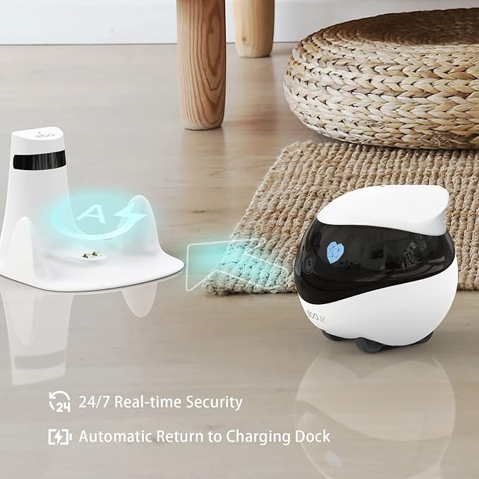 Enabot EBO SE Home Robot Camera: 1080P Mobile FamilyBot Pet Companion | Whole-Home Mobility, Two-Way Talk, Night Vision, Local Storage, Auto-Recharge, Long Distance Gift for Family/Pet - Image 5