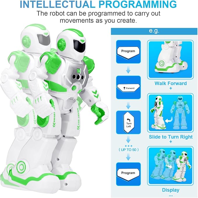 KingsDragon Robots Toy for Kids, RC Gesture Sensing Toy, Interactive Walking Singing Dancing Robot Birthday Presents for Boys Girls Age 6 7 8 9 Years Old,Green - Image 5