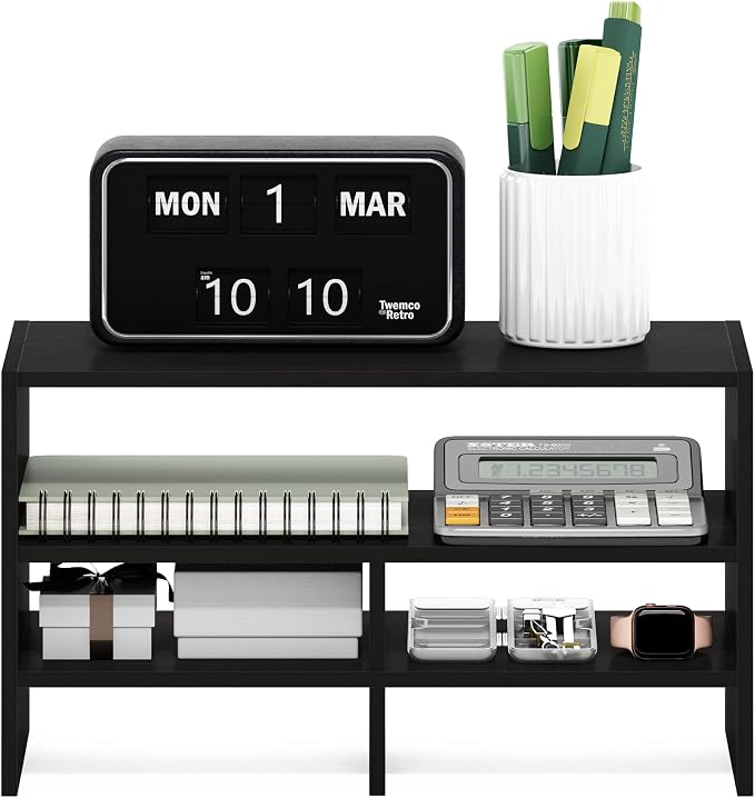 Furinno Hermite Desk Top Organizing Shelf Bookcase, Espresso - Image 4
