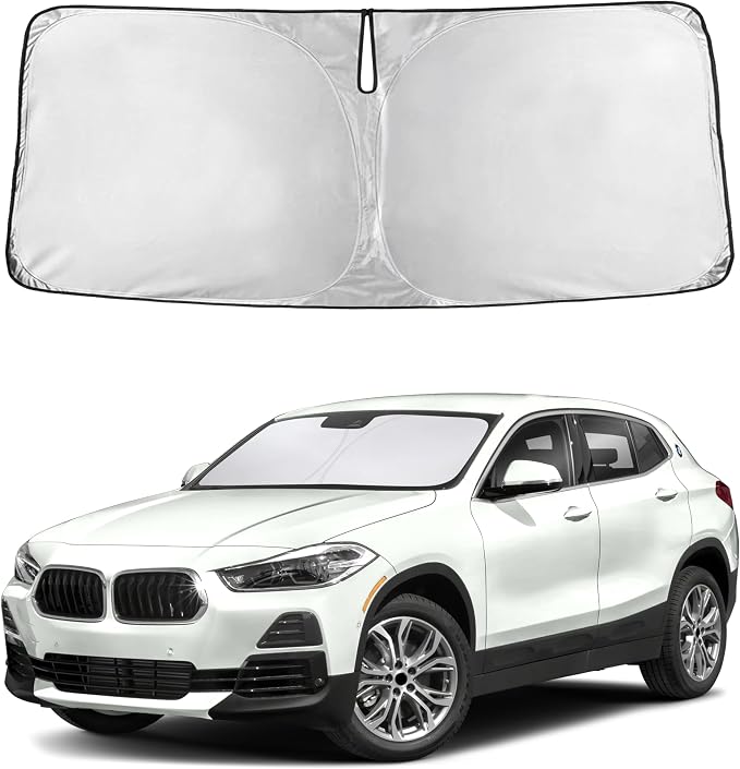 EcoNour Windshield Sunshade Compatible for BMW X2 2018-2021 2022 2023, Sun Visor for Front Windshield & Window Sun Shade Cover, UV Heat Blocker & Protector, Car Accessories by EcoNour