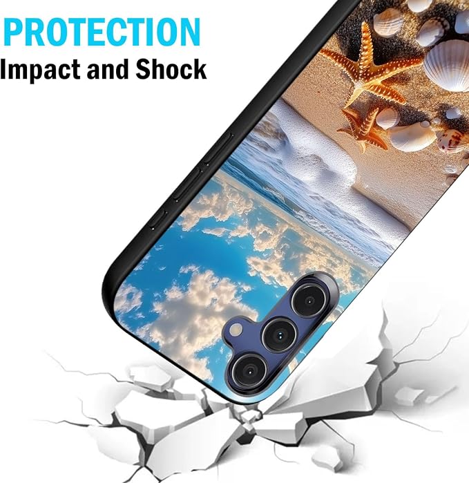 Designed for Galaxy A17 5G Phone Case,Slim Silicone Shockproof Protective Case for Galaxy A17 5G 6.7 inch,Beach Shell - Image 2