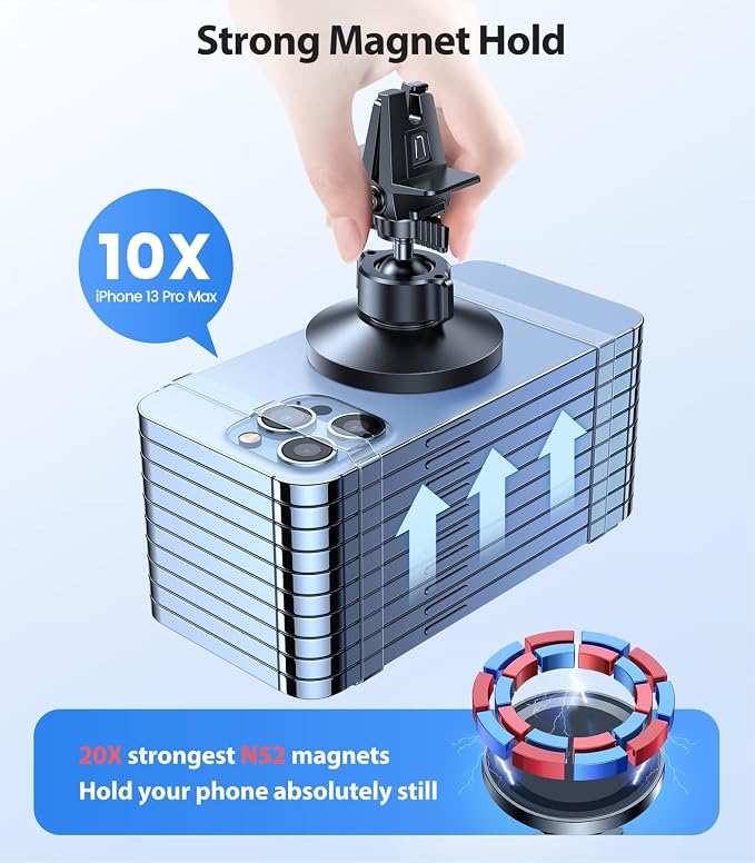 VICSEED for MagSafe Car Mount [Upgraded Strongest Magnet Power] Magnetic Phone Holder for Car Vent 360 Adjustable Magnetic Car Phone Holder Mount for iPhone 17 Air Pro Max 15 14 13 12 Plus Mini, Blue - Image 3