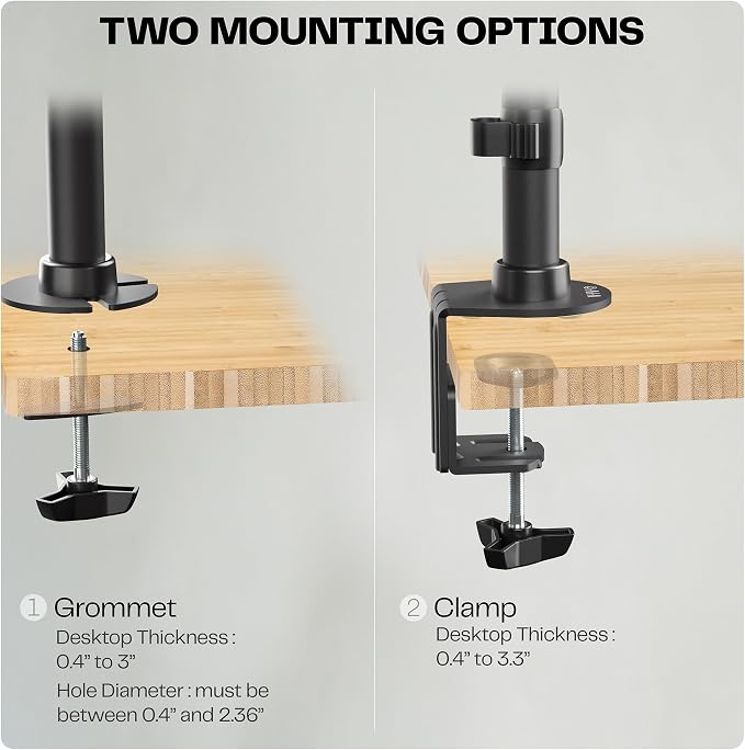 VIVO Dual Monitor Desk Mount Stand with Height Adjustment and VESA Plates for 2 LCD Ultrawide Screens up to 34 inches, Stacked Array, STAND-V002R - Image 7