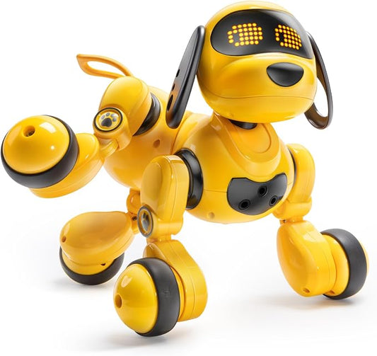 Ruko 18011 Smart Robot Dog Toy with Gesture & Remote Control, Yellow | Durable Interactive Touch Sensor Puppy with LED Expressions, Perfect for Home Play, Ideal Birthday Gift for Kids Ages 3-8 by Ruko