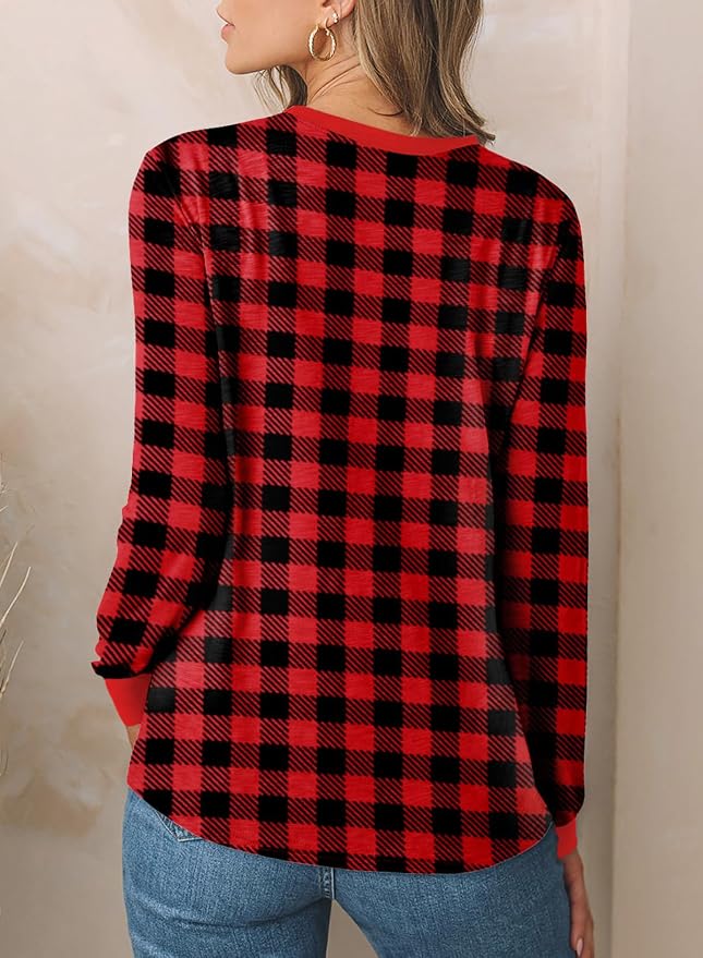 EVALESS Womens Crewneck Long Sleeve Tops Casual Polka Dots Tops Fall 2026 Tshirts Shirts - Image 4