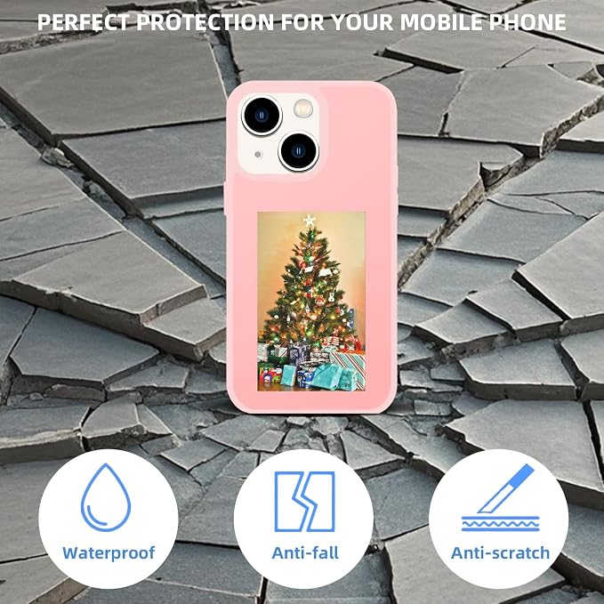 Smart Ink Phone Case,Compatible with iPhone 15 Pro,Custom Image Display AI Cell Phone Case,Electronic Ink Phone Case,Anti-Drop Silicone DIY Phone Case Pink - Image 5