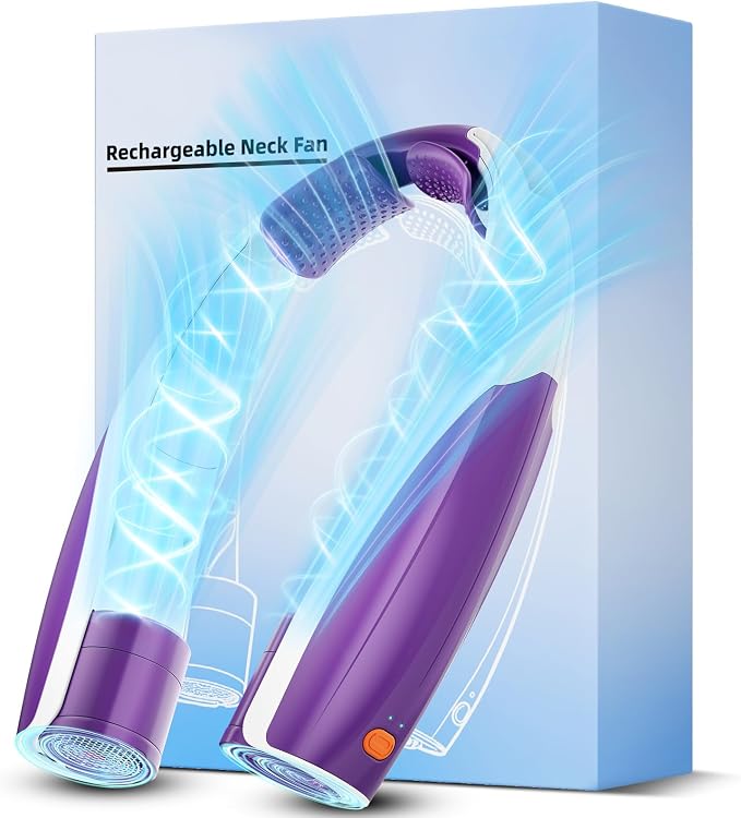 Portable Neck Fan, 6 Speeds Rechargeable Personal Fan with AI Chips, Hands-Free 360° Faster Cooling Wearable Fan, Ultra Quiet for Home, Office, Travel, Indoor, Outdoor - Purple by Unknown