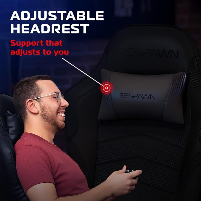 Respawn 900 Gaming Recliner Chair with Footrest, Cup Holder and Swivel | Ergonomic gaming recliner with footrest, cup holder, lumbar support, 135° recline & 360° swivel for console gaming - Image 3