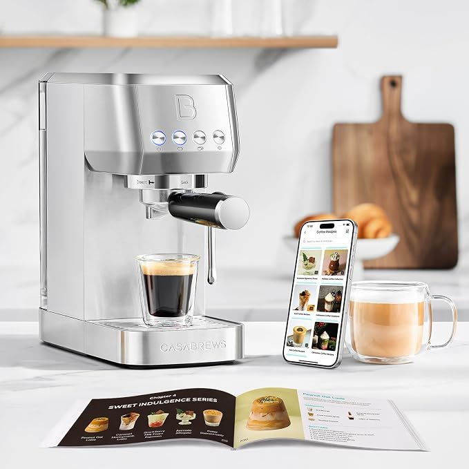 CASABREWS 3700 Essential Stainless Steel Espresso Machine with Steam Wand | 20-Bar Italian Pump, Powerful Steam Wand, 43.9oz Removable Water Tank, Compact Espresso Maker for Home, Cappuccino & Latte - Image 8