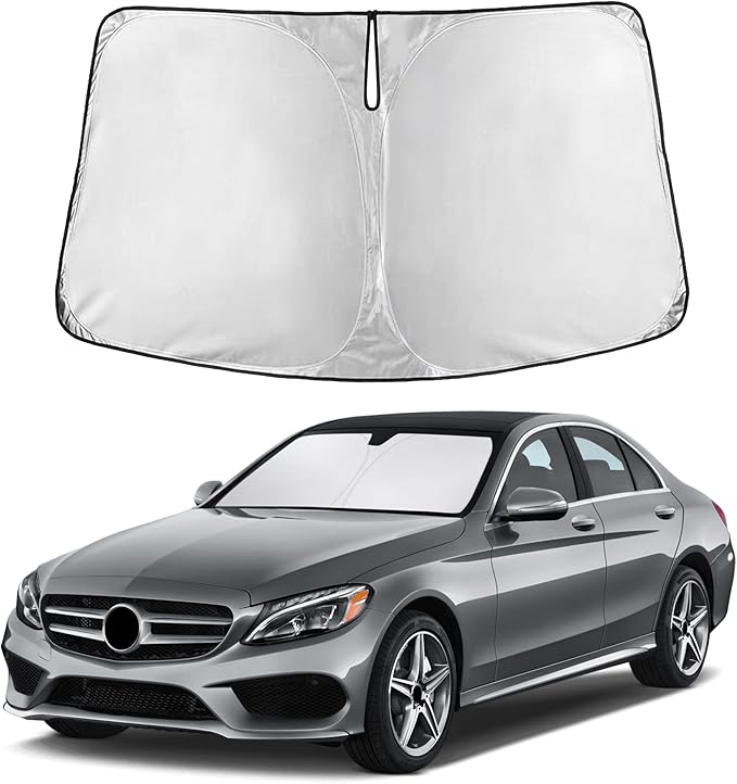 EcoNour Windshield Sunshade Compatible for Mercedes Benz S Class 2015-2023 2024 2025, Sun Visor for Front Windshield & Window Sun Shade Cover, UV Heat Blocker & Protector, Car Accessories by EcoNour