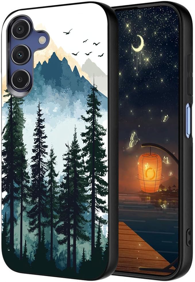Designed for Galaxy A16 5G Phone Case,Slim Silicone Shockproof Protective Case for Galaxy A16 5G 6.7 inch,Watercolor Forest Mountains by Unknown
