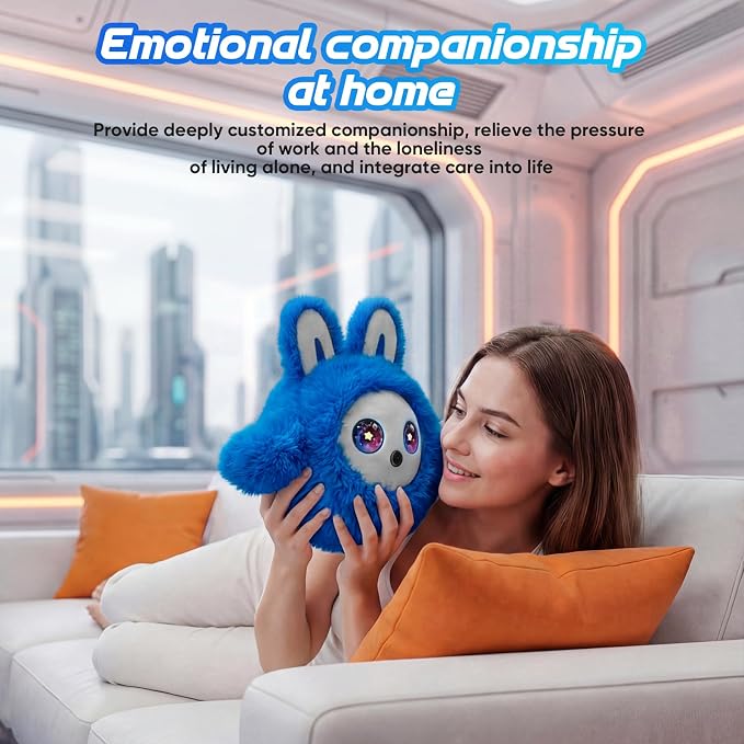 CVCBSER Smart Ai Companion Robot Cute Pet, Desk Robot Voice Chat gpt Emotional Interaction, Richness Expressiveness Ai Pet Robot for Adults Chat (Grey Face) - Image 4