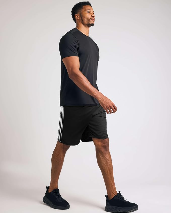 5 Pack Men's Mesh Shorts Athletic Basketball Sports Gym Workout Pockets | Cooling Moisture-Wicking, 9", Long, Quick-Dry, Breathable, Elastic Drawstring Waistband. Running, Exercise, Soccer, Training. - Image 8