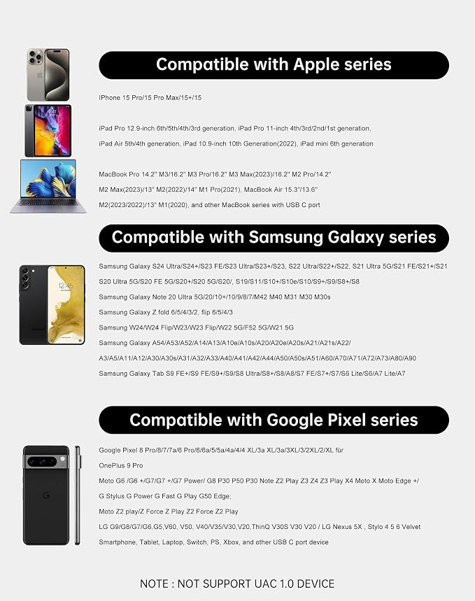 FHG USB C Headphones for Samsung Galaxy S24 S23 S22, AI Noise Canceling Type C Earbuds with Mic for Call, Hi-Res Audio USB C Earphones with DAC 384KHz/32bit, Comfortable Fit for iPhone 15 iPhone 16 - Image 6