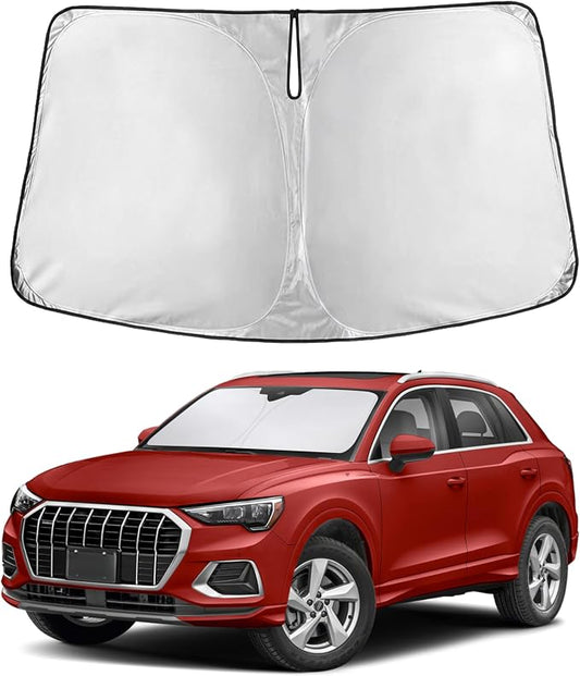 EcoNour Windshield Sunshade Compatible for Audi Q3 2019-2024 2025 2026, Sun Visor for Front Windshield & Window Sun Shade Cover, UV Heat Blocker & Protector, Car Accessories by EcoNour