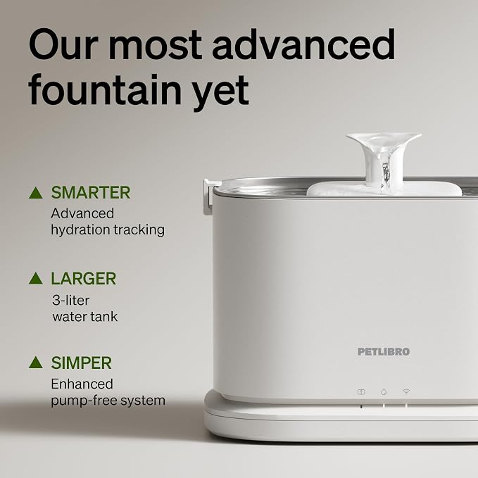 PETLIBRO Upgrade Cat Water Fountain Stainless Steel Tray, Dockstream 2 Cat Fountain Indoor, 3L/101oz Auto Cat Fountains for Drinking, App Monitoring Pet Water Fountain Dog, 5G WiFi Cat Water Dispenser - Image 4
