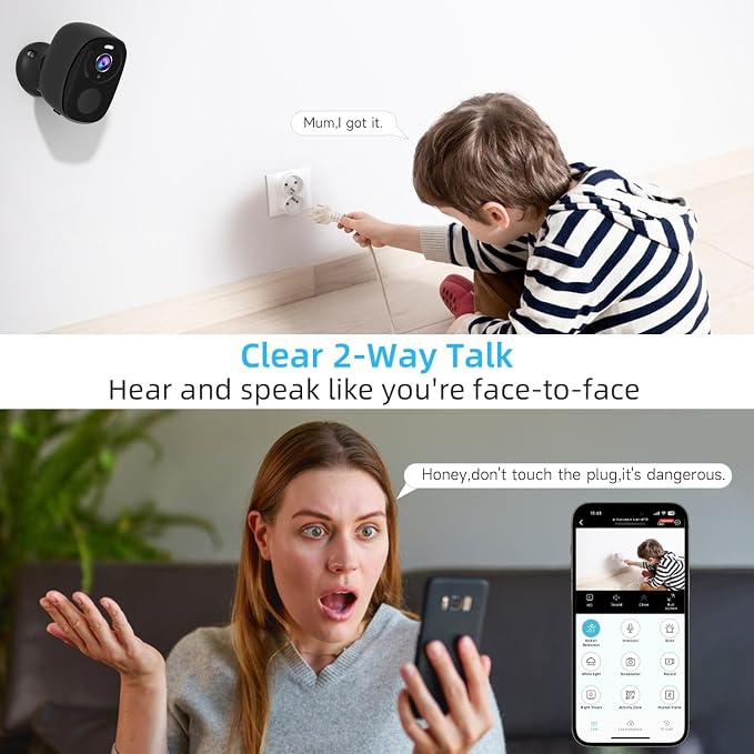 Rraycom 3Pack Security Cameras Wireless Outdoor, 5G/2.4GHz Battery Powered Home Indoor Camera with AI Motion Detection Siren Alarm,2K Color Night Vision, 2-Way Talk, Waterproof, Works/Alexa, Cloud/SD - Image 5