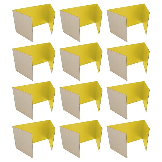 Flipside Products 18”x 48” Yellow Study Carrel, Privacy Boards, Student Privacy and Focus Booth for The Classroom, Desk Divider Cubby for Tests, Made in USA - 12 Pack by FlipsideProducts