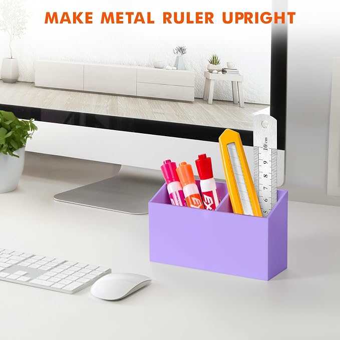 BEYGORM Magnetic Dry Erase Marker Holder for Whiteboard & Refrigerator | Non-slip Acrylic Pen Holder for Classroom, Fridge Magnet, Locker Organizer Accessories, Teacher & School Supplies(Purple) - Image 6