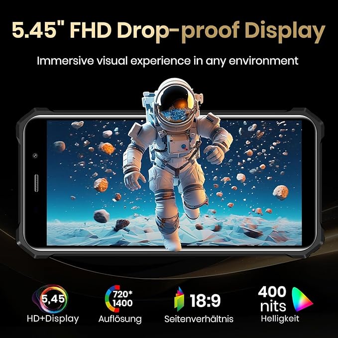 FOSSIBOT F101P Rugged Phone Unlocked 5.45"(2026), 10600mAh Unlocked Phone 123dB Loud Volume Phone, 7GB+64GB/1TB, 24MP Camera Waterproof Smartphone 4G Dual SIM/OTG/2Ghz Octa-core (Red, 64, GB) - Image 4