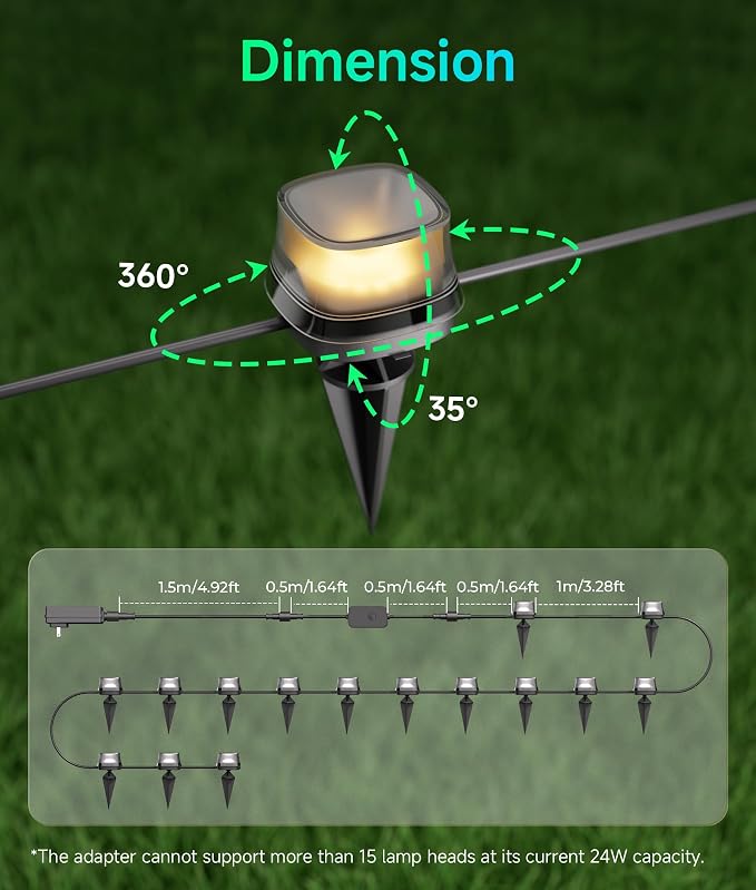 DeckTok 50ft Smart RGBCW LED Outdoor Ground Lights IP67 Waterproof 15 Pack | 100LM Pathway Lights Work with Alexa Google Assistant, Landscape Lighting for Path Yard Lawn Patio Pool Fence & Party Decor - Image 9